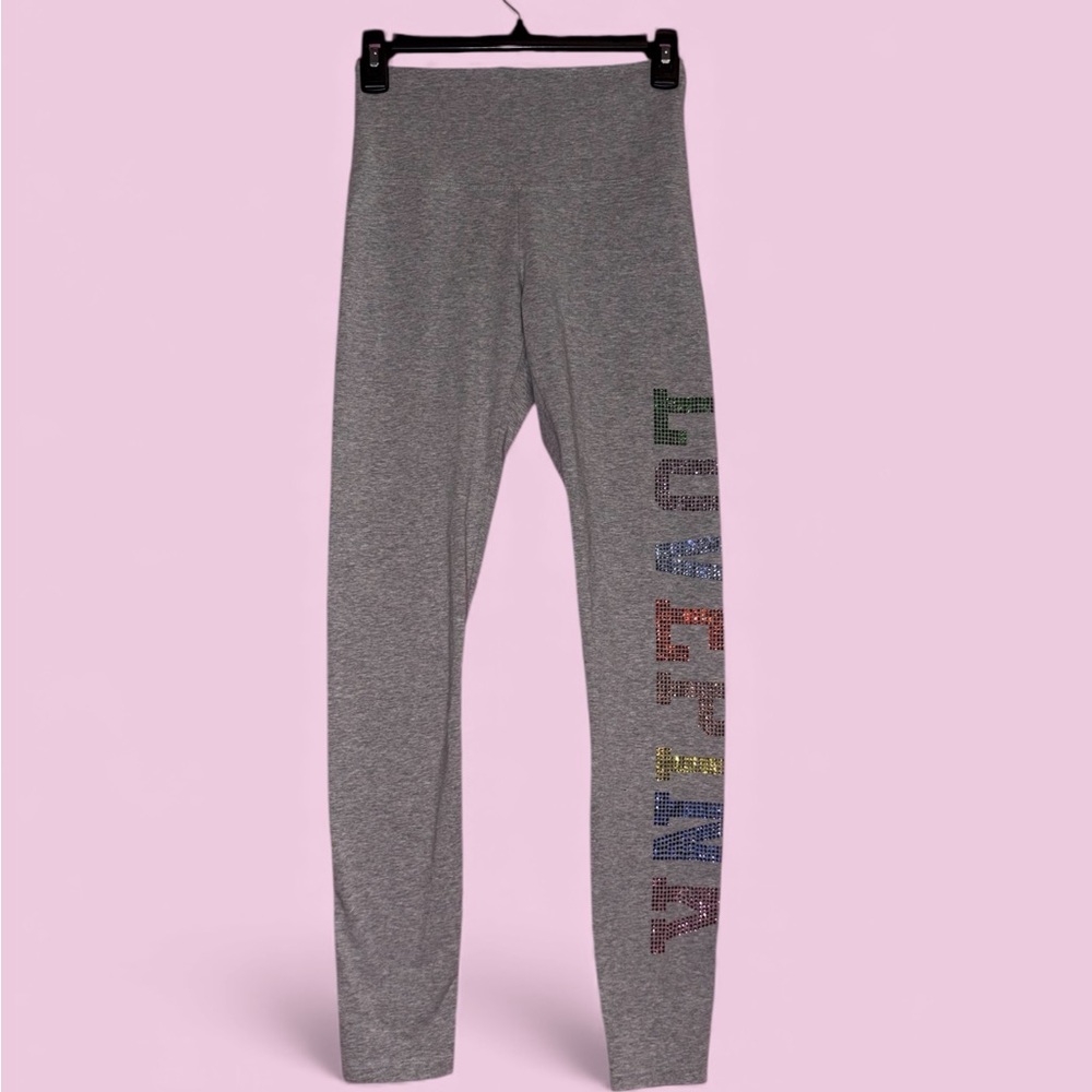 Pink leggings with rainbow 🌈 bling